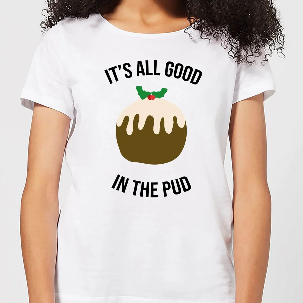 It's All Good In The Pud Women's Christmas T-Shirt - White - XS - Wit Afbeelding 1