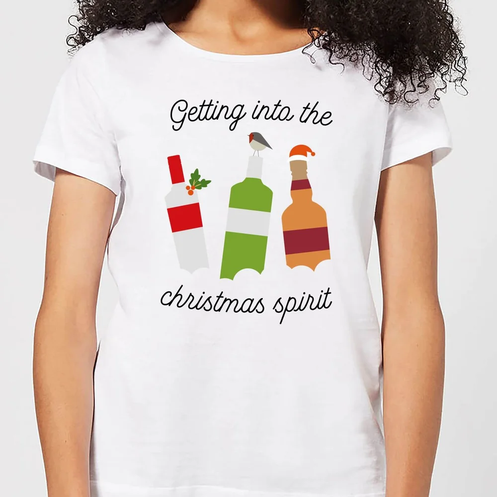 Getting Into The Christmas Spirit Women's Christmas T-Shirt - White - XS Afbeelding 1