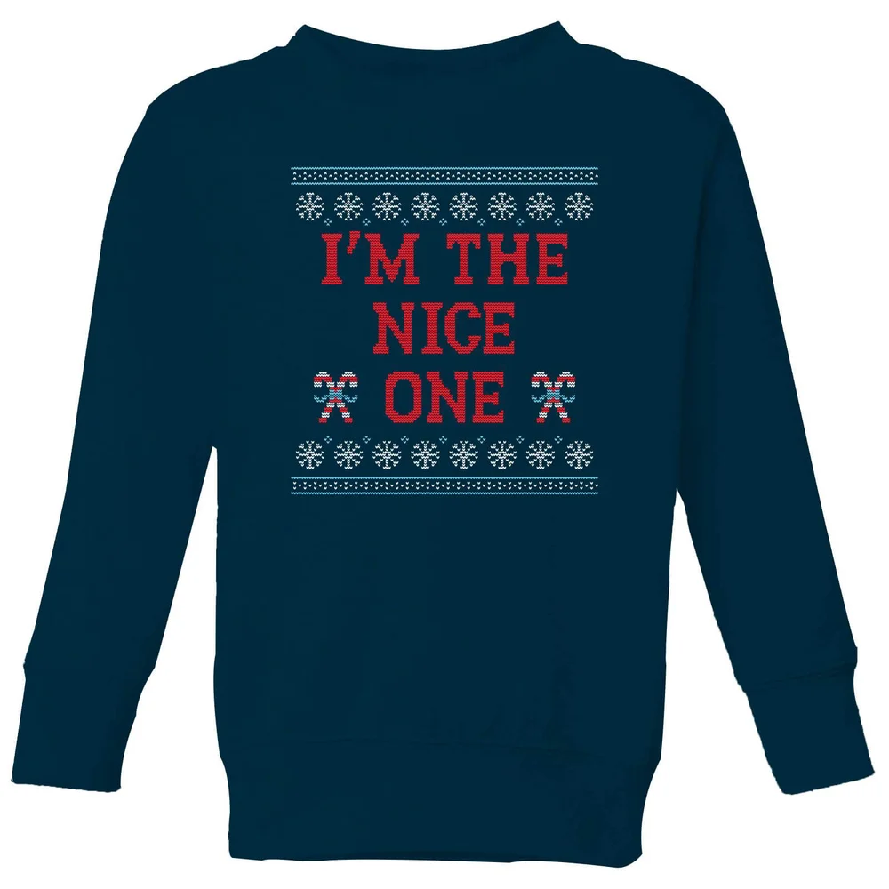I'm The Nice One Kids' Christmas Sweatshirt - Navy - 98/104 (3-4 jaar) - Navy blauw Afbeelding 1