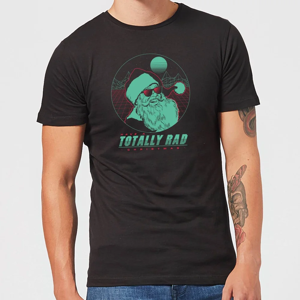 Totally Rad Christmas Men's T-Shirt - Black - S - Zwart Afbeelding 1