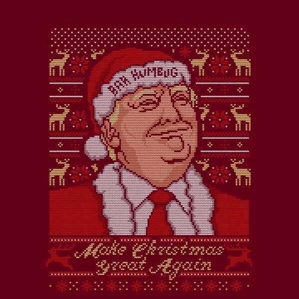 Make Christmas Great Again Donald Trump Christmas Jumper - Burgundy