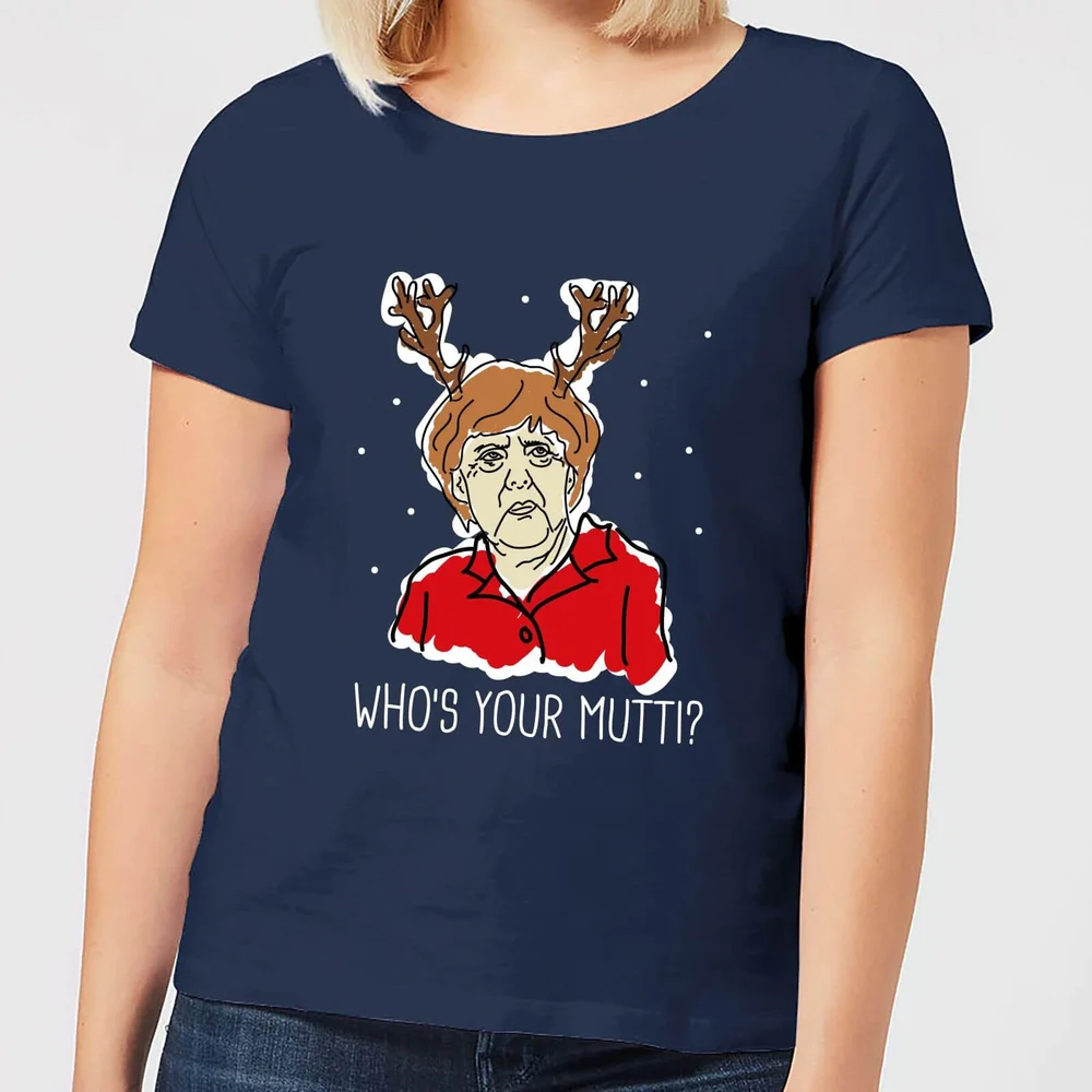 Who's Your Mutti? Women's Christmas T-Shirt - Navy - XS - Navy blauw Afbeelding 1