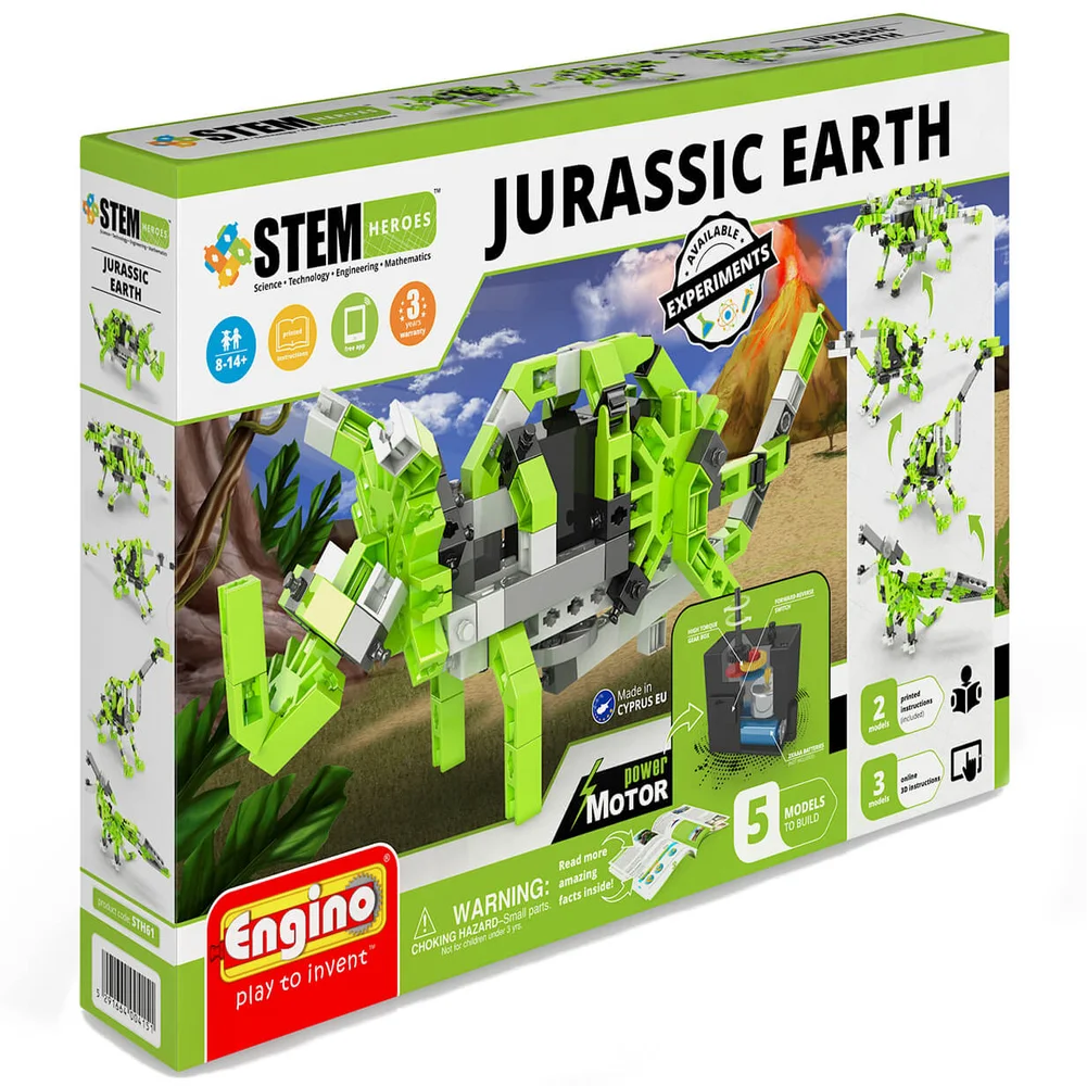 Engino Stem Heroes Jurassic Earth Motorized Vehicles Afbeelding 1