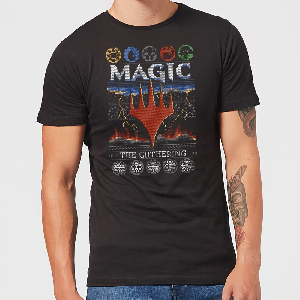 Magic: The Gathering Colours Of Magic Knit Heren Kerst T-shirt - zwart - S Afbeelding 1