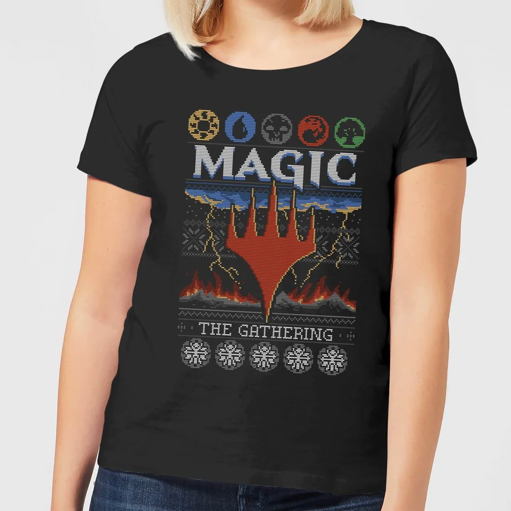 Magic: The Gathering Colours Of Magic Knit Dames Kerst T-shirt - zwart - XS Afbeelding 1