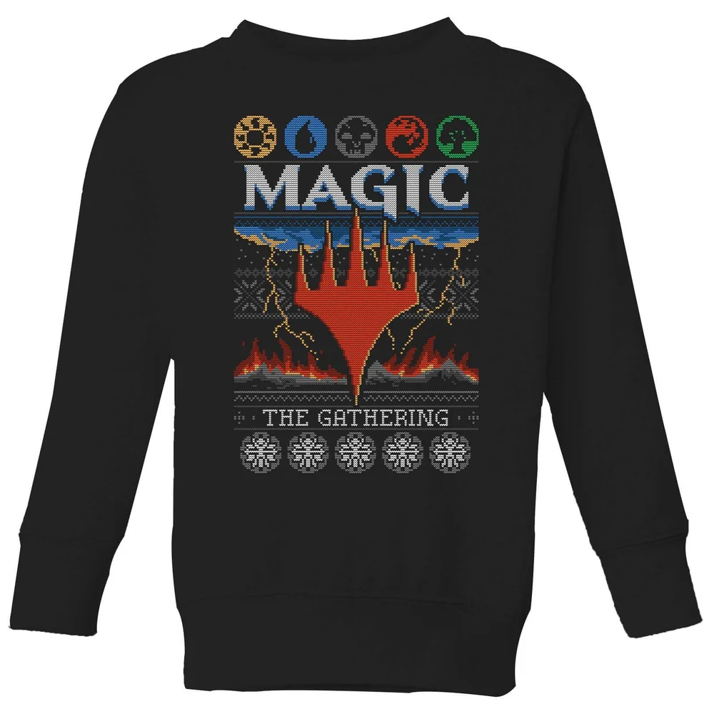 Magic: The Gathering Colours Of Magic Knit Kinder Kersttrui - zwart - 98/104 (3-4 jaar) Afbeelding 1