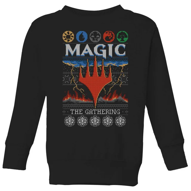 Magic: The Gathering Colours Of Magic Knit Kinder Kersttrui - zwart