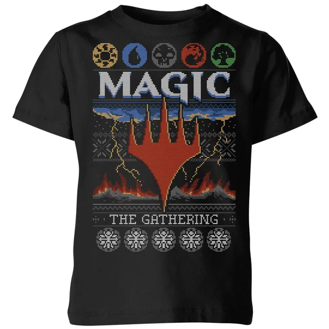 Magic: The Gathering Colours Of Magic Knit Kinder Kerst T-shirt - zwart