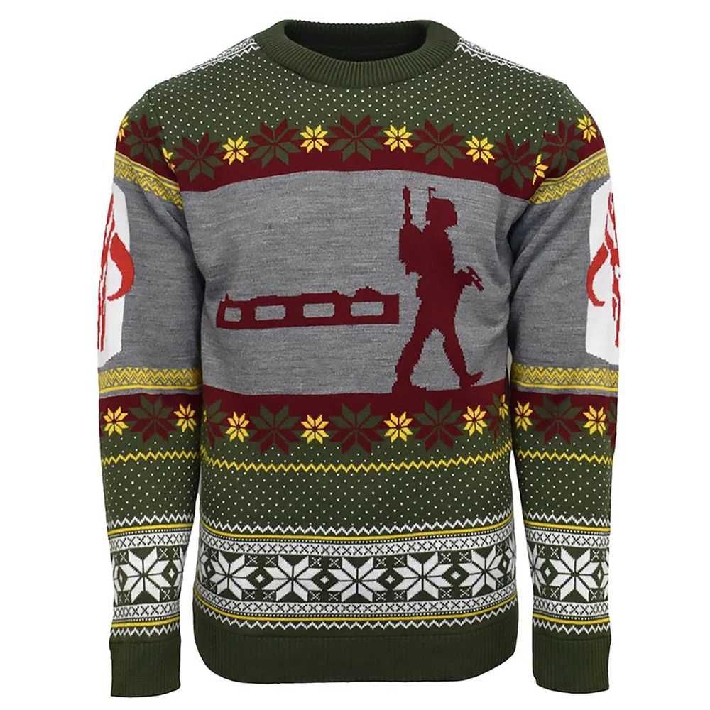 Star Wars Boba Fett Nordic Christmas Jumper - Green - S - Groen Afbeelding 1