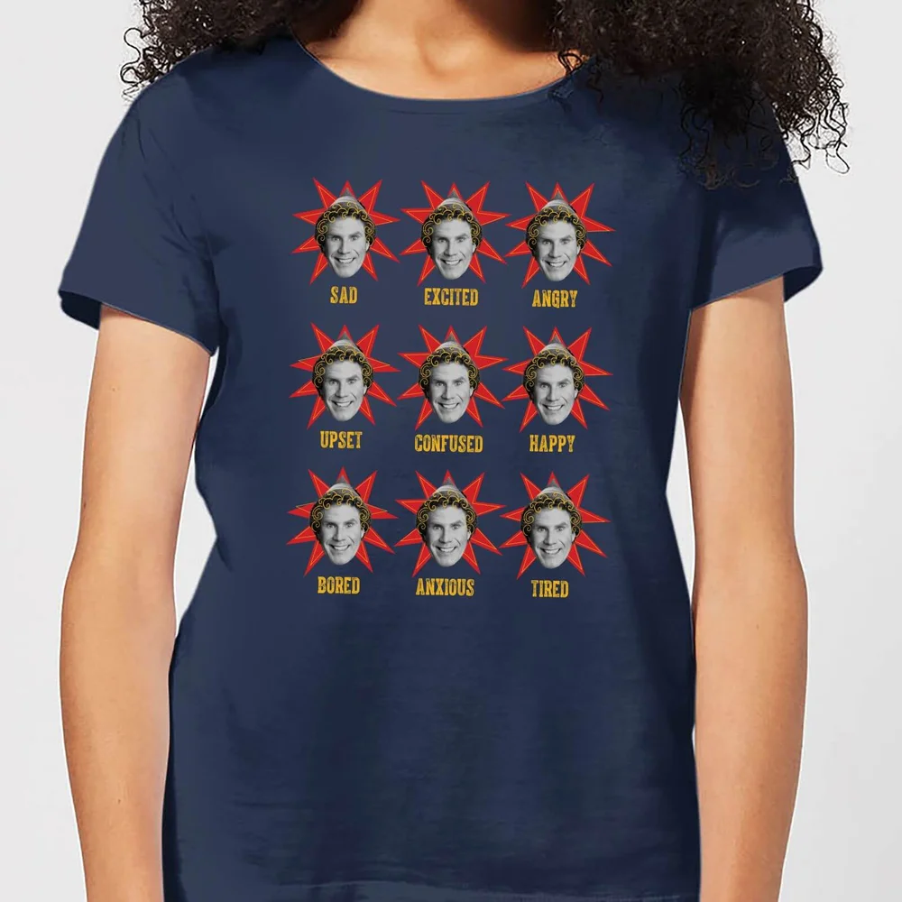 Elf Faces Women's Christmas T-Shirt - Navy - XS Afbeelding 1