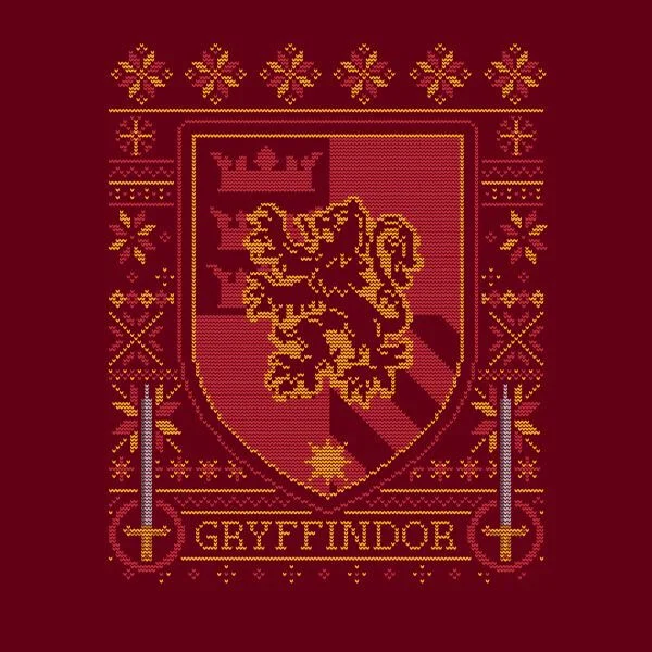 Harry Potter Gryffindor Crest dames kerst t-shirt - Burgundy