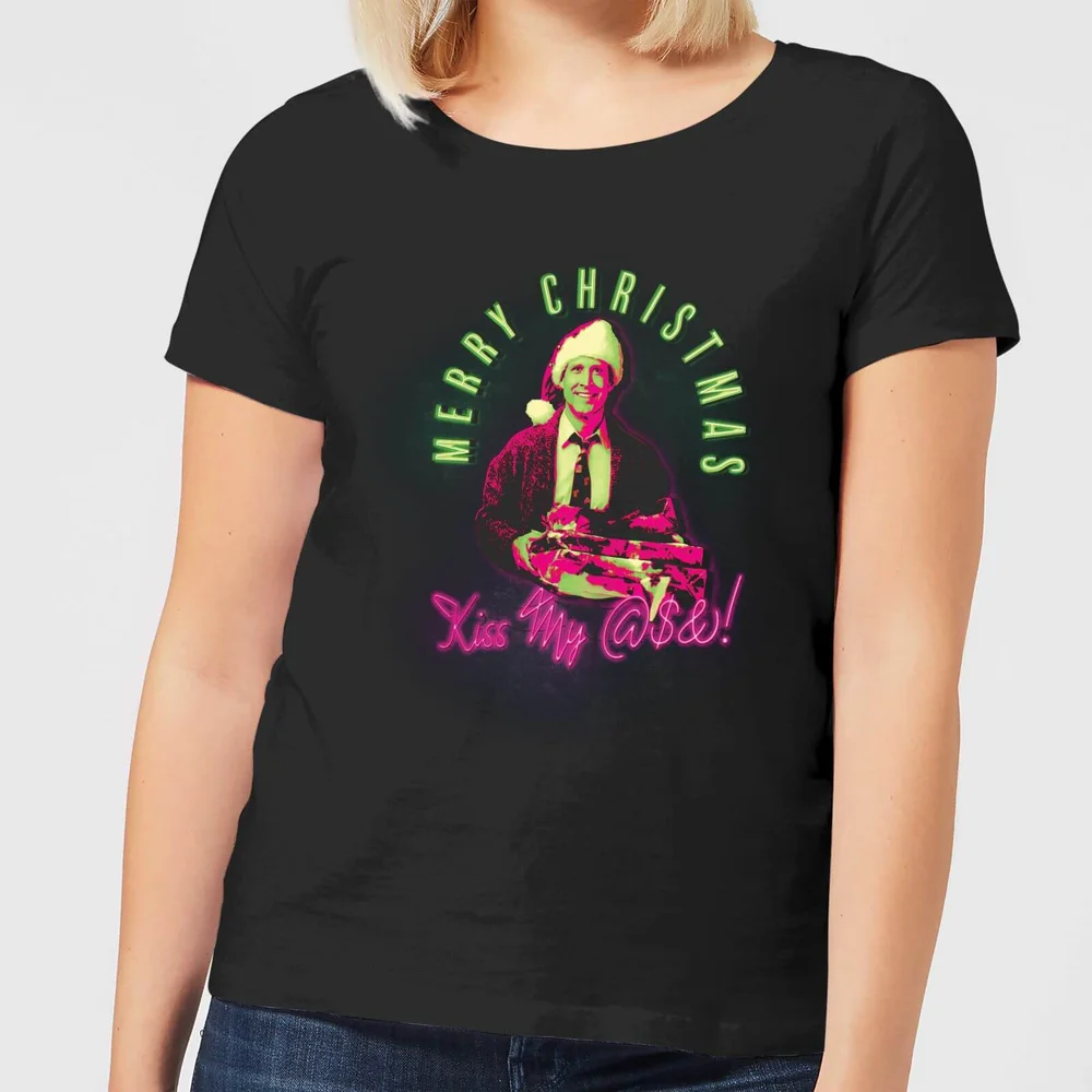 National Lampoon Merry Christmas Clark Griswold Women's Christmas T-Shirt - Black - S Afbeelding 1