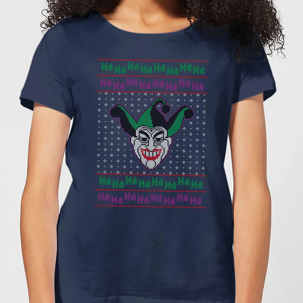 DC Joker Knit Women's Christmas T-Shirt - Navy - XS Afbeelding 1