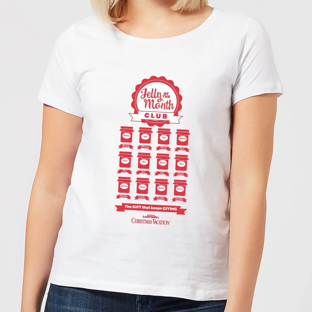 National Lampoon Jelly Of The Month Club Women's Christmas T-Shirt - White - S Afbeelding 1