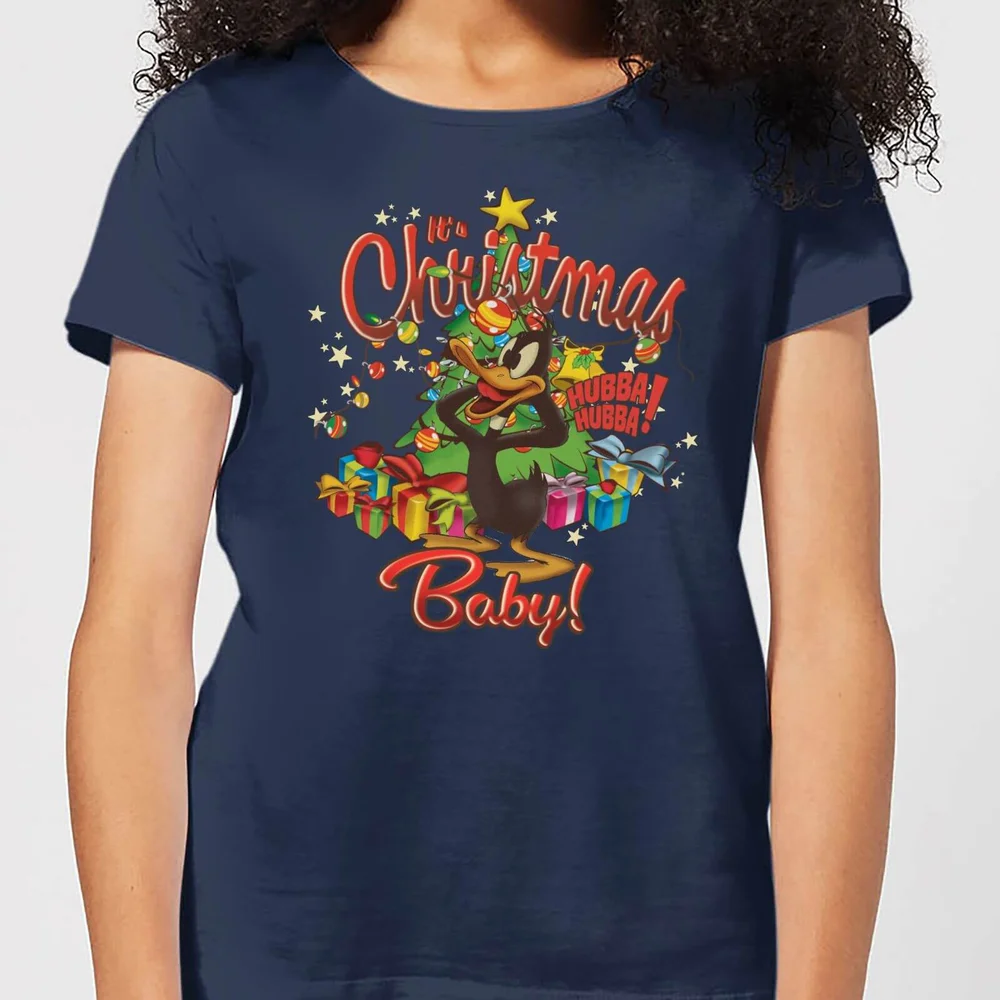 Looney Tunes Its Christmas Baby Women's Christmas T-Shirt - Navy - S Afbeelding 1