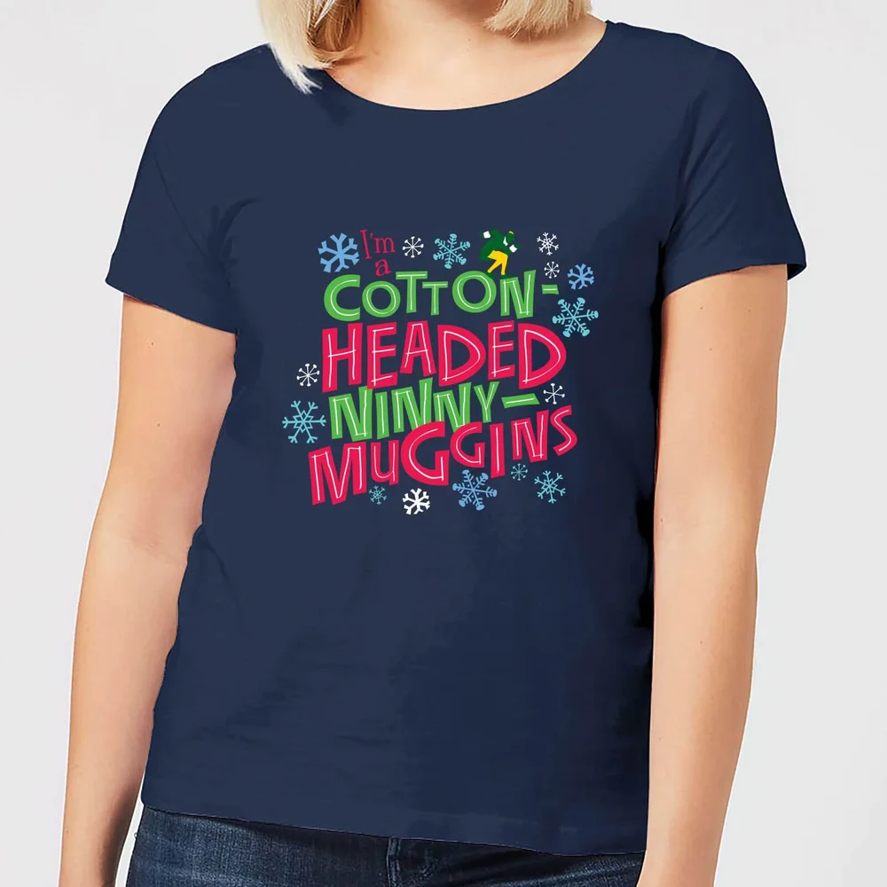 Elf Cotton-Headed Ninny-Muggins Women's Christmas T-Shirt - Navy - XS Afbeelding 1