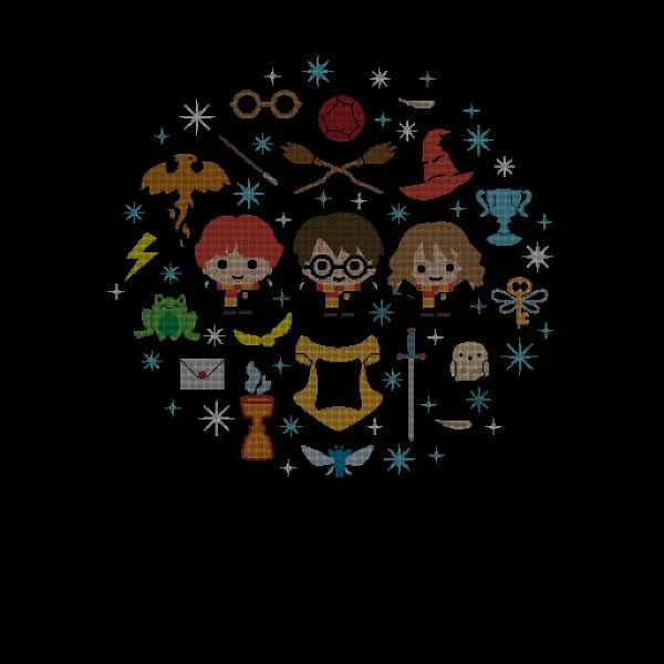 Harry Potter Characters Christmas dames t-shirt - Zwart