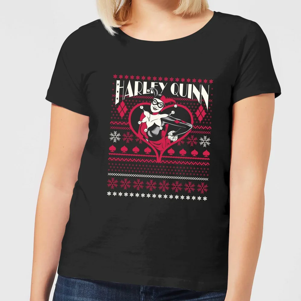 DC Harley Quinn Women's Christmas T-Shirt - Black - XS Afbeelding 1