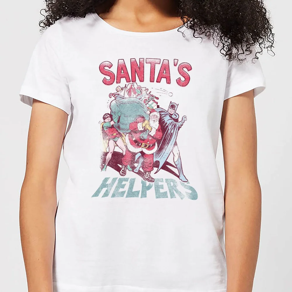 DC Santa's Helpers Women's Christmas T-Shirt - White - XS Afbeelding 1