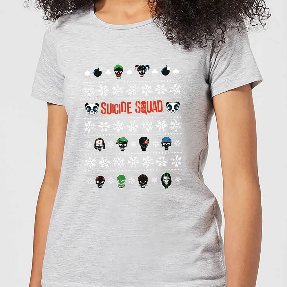 DC Suicide Squad Women's Christmas T-Shirt - Grey - XS Afbeelding 1