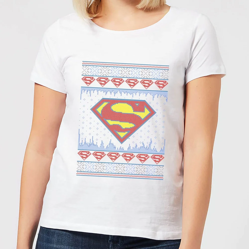 DC Supergirl Knit Women's Christmas T-Shirt - White - XS Afbeelding 1