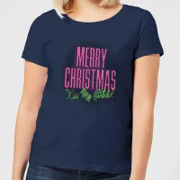 National Lampoon Merry Christmas (Kiss My @$$) Women's Christmas T-Shirt - Navy