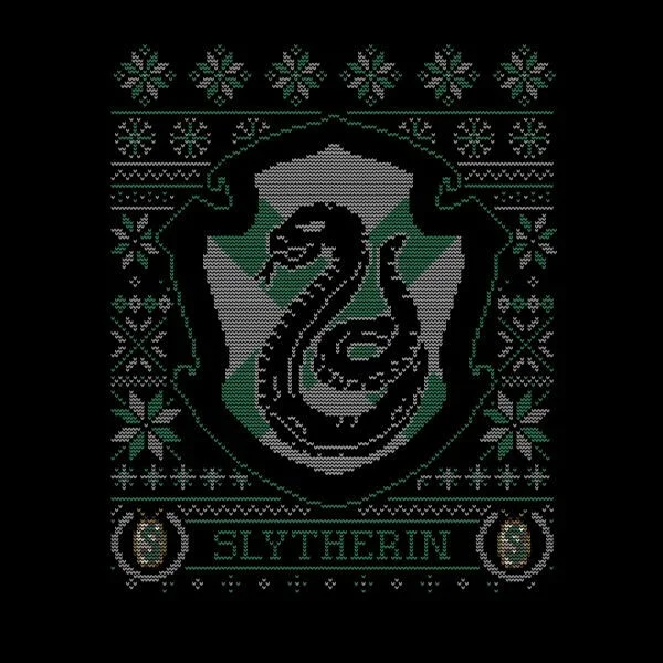 Harry Potter Slytherin Crest dames kerst t-shirt - Zwart
