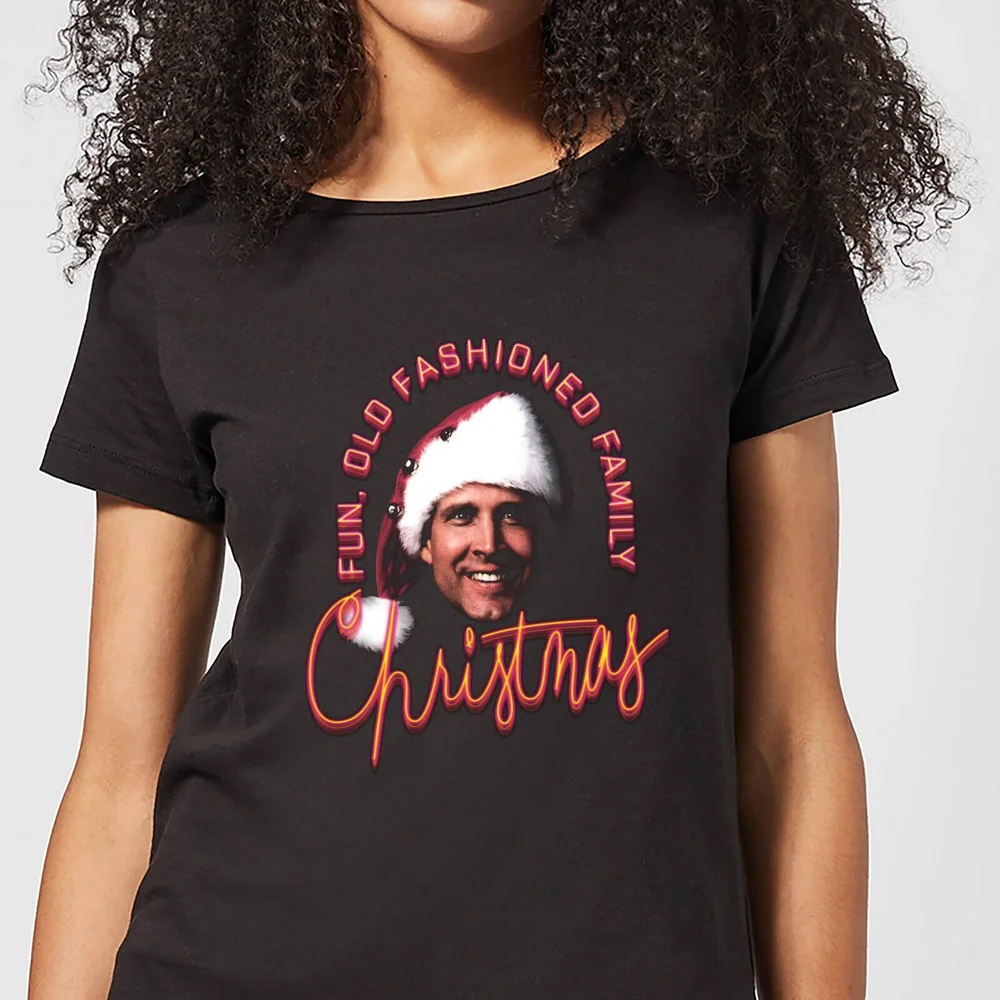 National Lampoon Fun Old Fashioned Family Christmas Women's Christmas T-Shirt - Black - S Afbeelding 1