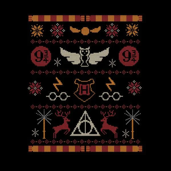 Harry Potter Knit dames kerst t-shirt - Zwart