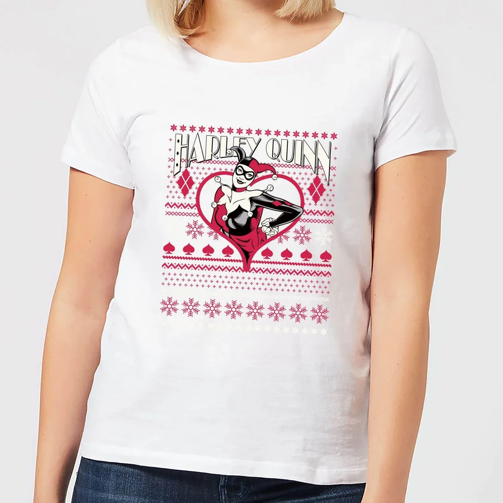 DC Harley Quinn Women's Christmas T-Shirt - White - XS Afbeelding 1