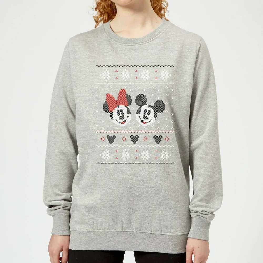 Disney Mickey en Minnie Mouse dames kersttrui - Grijs - 3XL Afbeelding 1