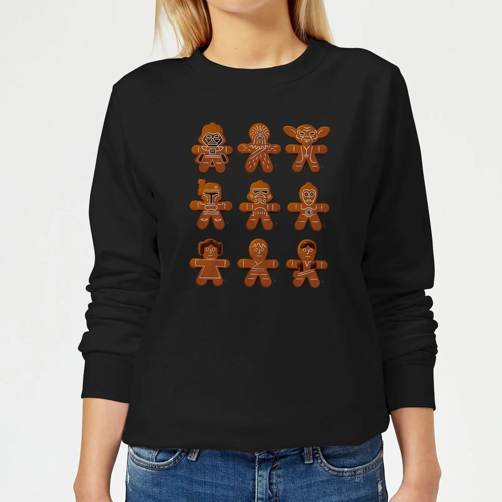 Star Wars Gingerbread Characters Women's Christmas Jumper - Black - XS Afbeelding 1