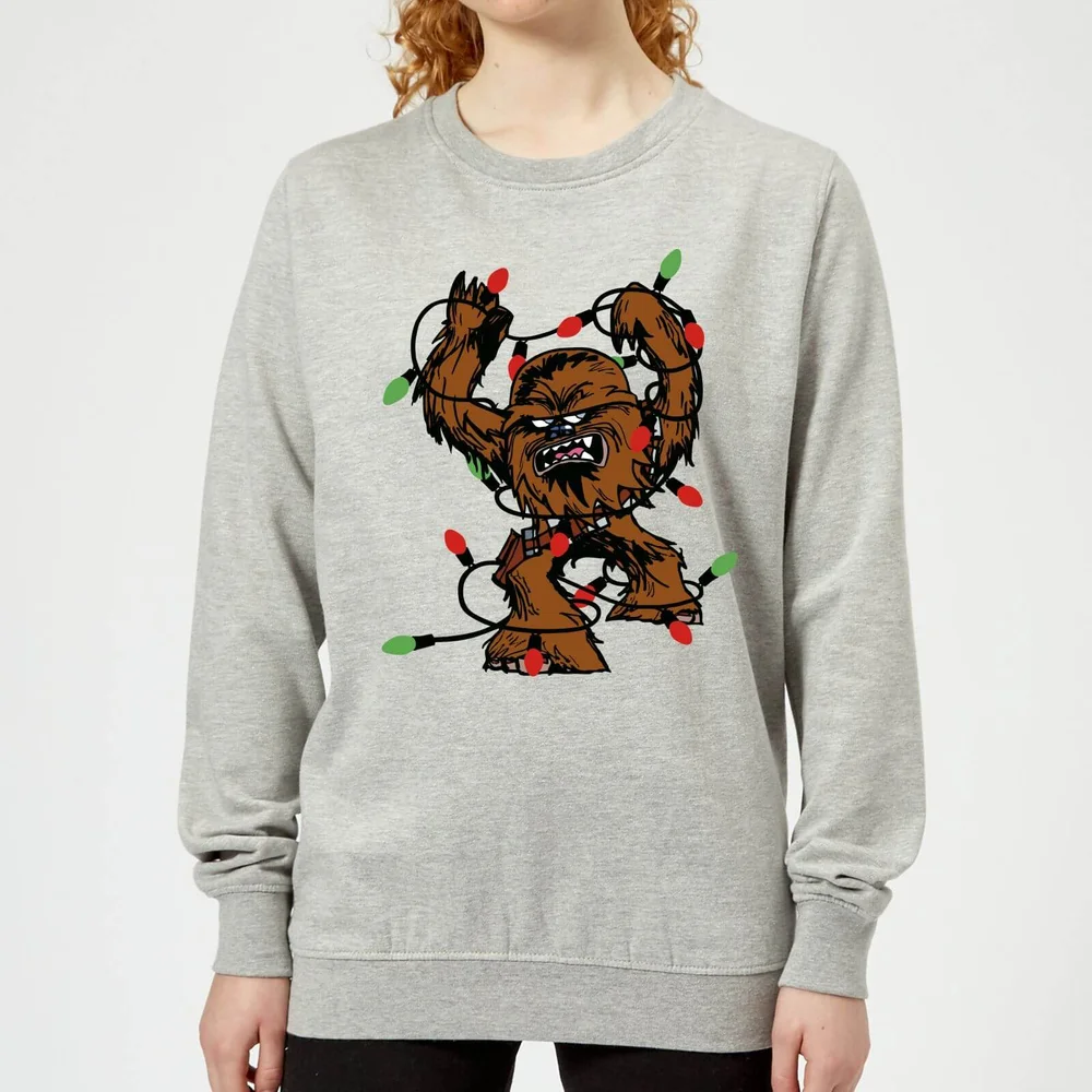 Star Wars Tangled Fairy Lights Chewbacca Women's Christmas Sweatshirt - Grey - 3XL Afbeelding 1