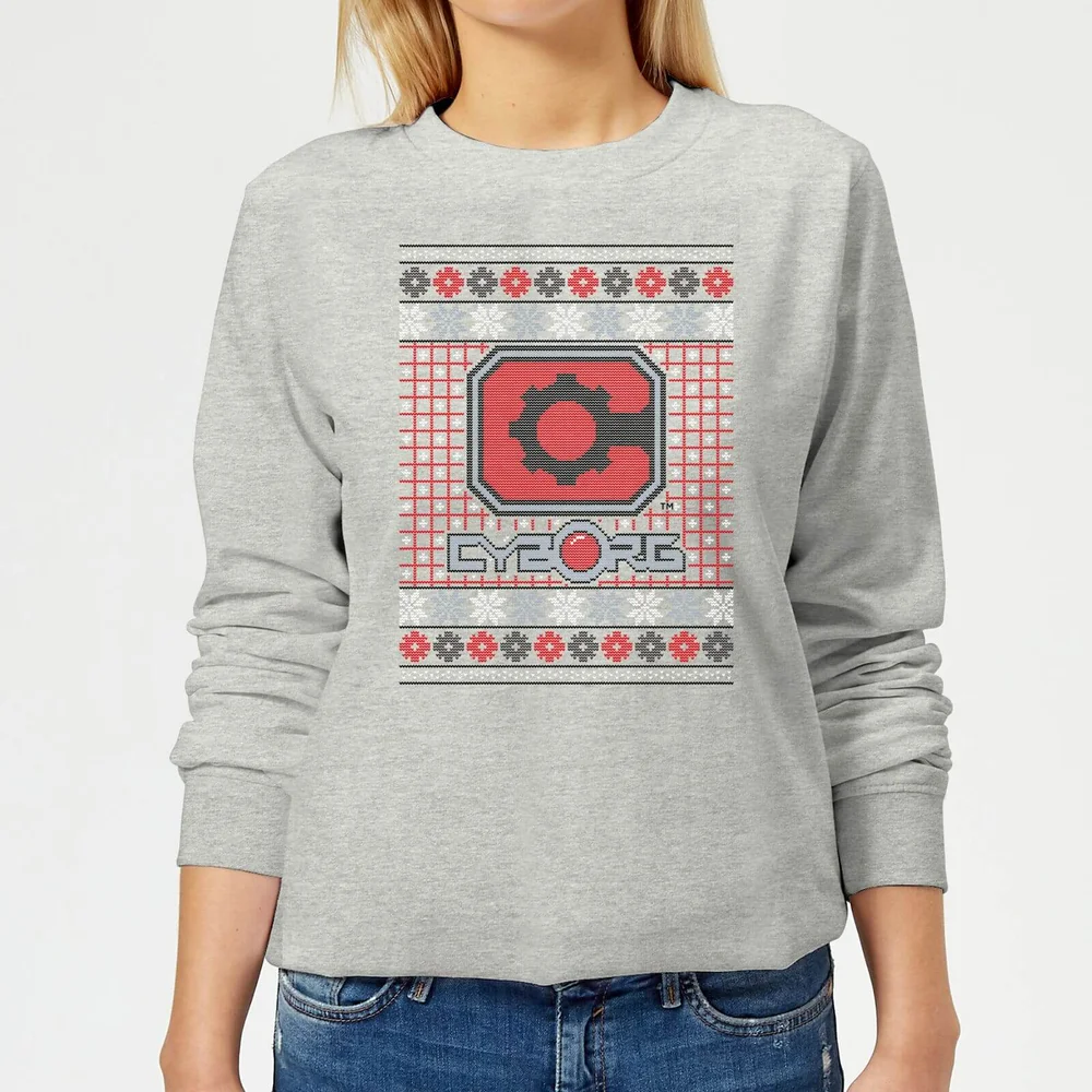 DC Cyborg Knit Women's Christmas Sweatshirt - Grey - 3XL - Grijs Afbeelding 1