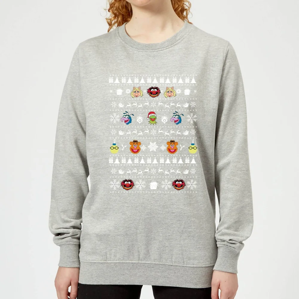 Muppets Pattern Women's Christmas Sweatshirt - Grey - 3XL Afbeelding 1