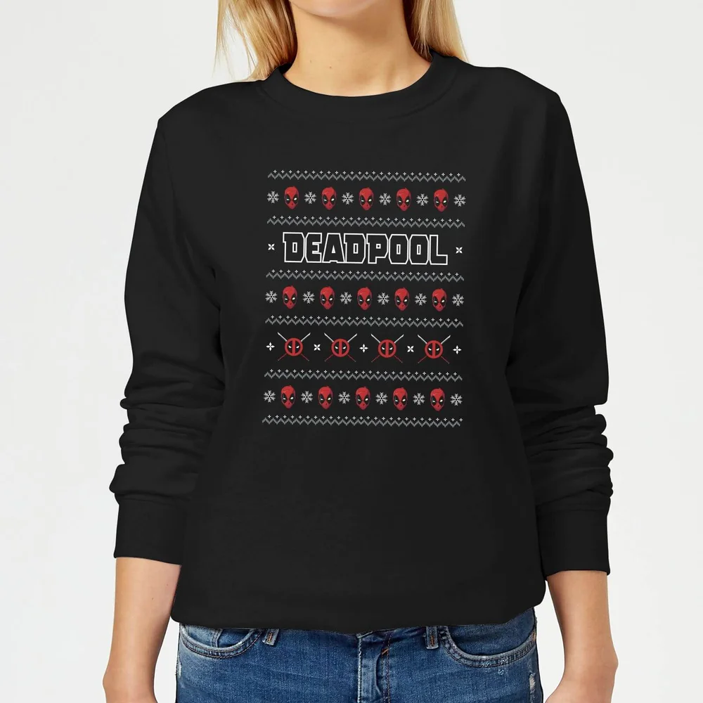 Marvel Deadpool dames kersttrui - Zwart - XXL Afbeelding 1