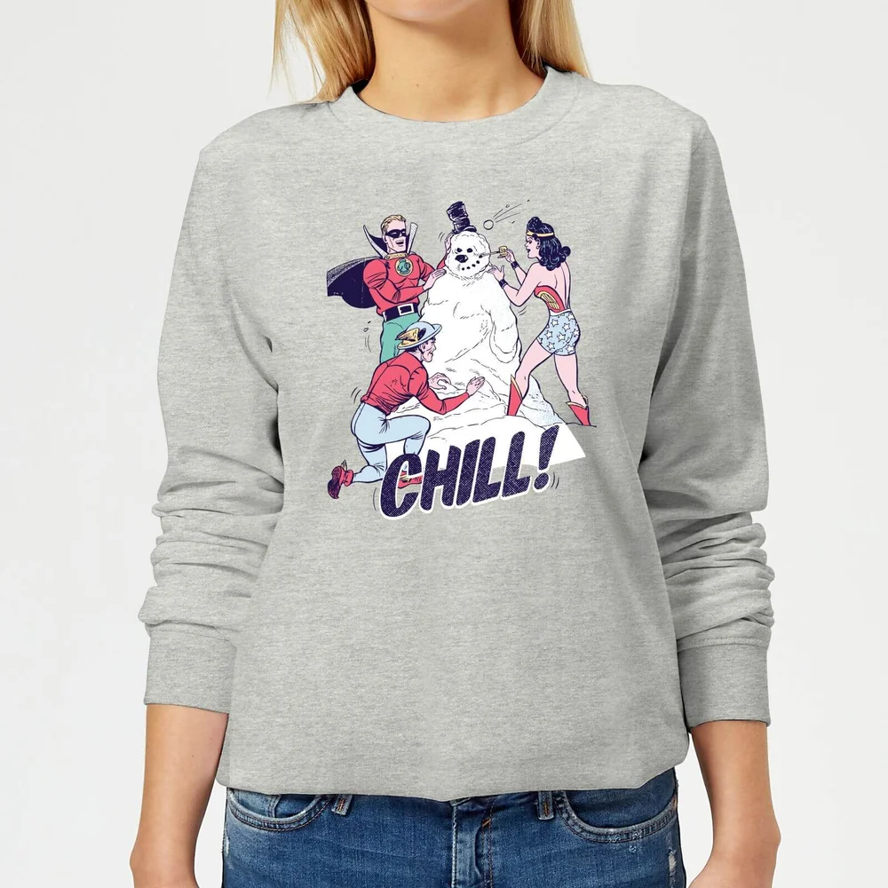 DC Chill! Women's Christmas Sweatshirt - Grey - 3XL - Grijs Afbeelding 1