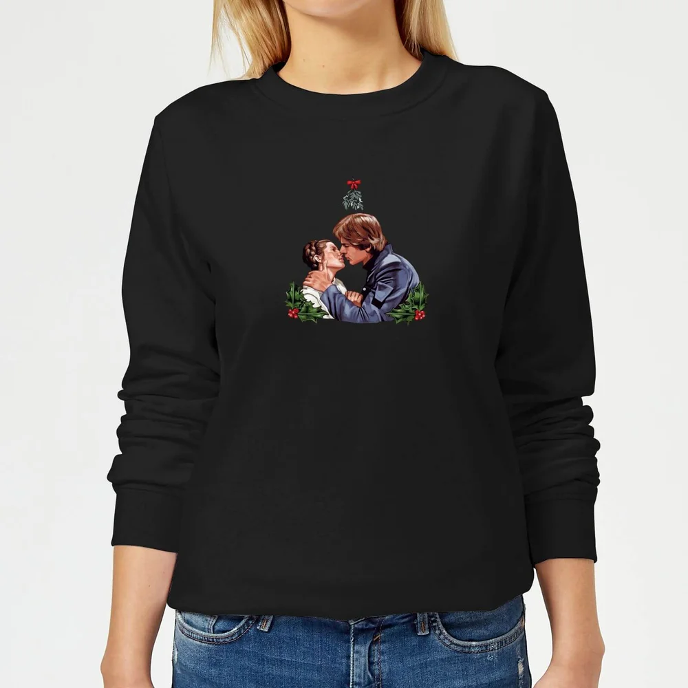 Star Wars Mistletoe Kiss Women's Christmas Jumper - Black - XS Afbeelding 1