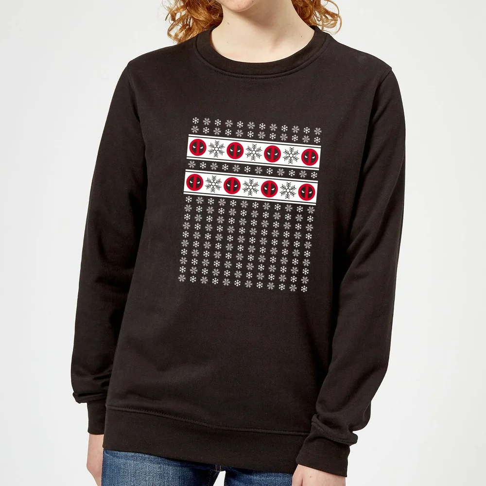 Marvel Deadpool Snowflakes dames kersttrui - Zwart - XS Afbeelding 1