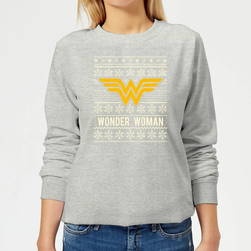 DC Wonder Woman Women's Christmas Sweatshirt - Grey - 3XL Afbeelding 1