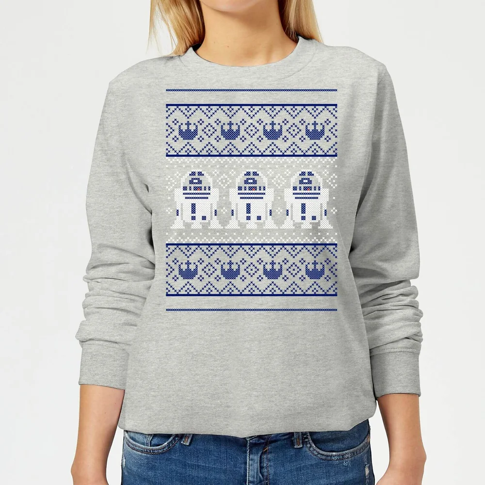 Star Wars R2-D2 Knit Women's Christmas Sweatshirt - Grey - 3XL Afbeelding 1