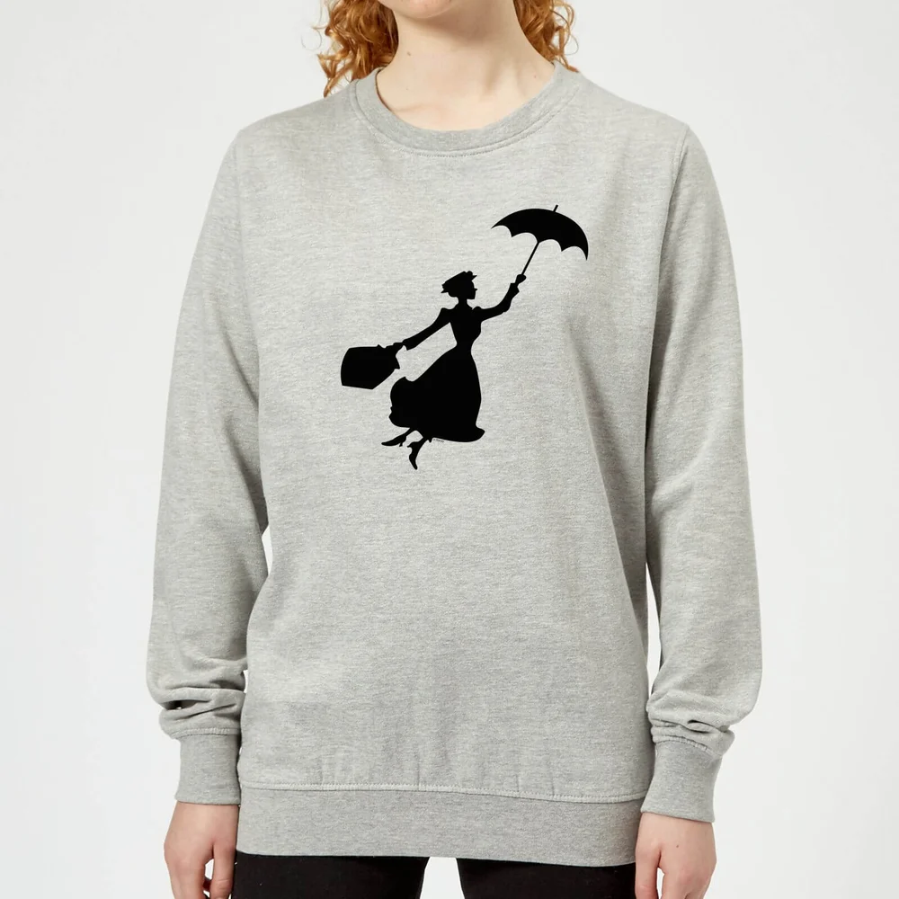 Mary Poppins Flying Silhouette Women's Christmas Sweatshirt - Grey - 3XL Afbeelding 1