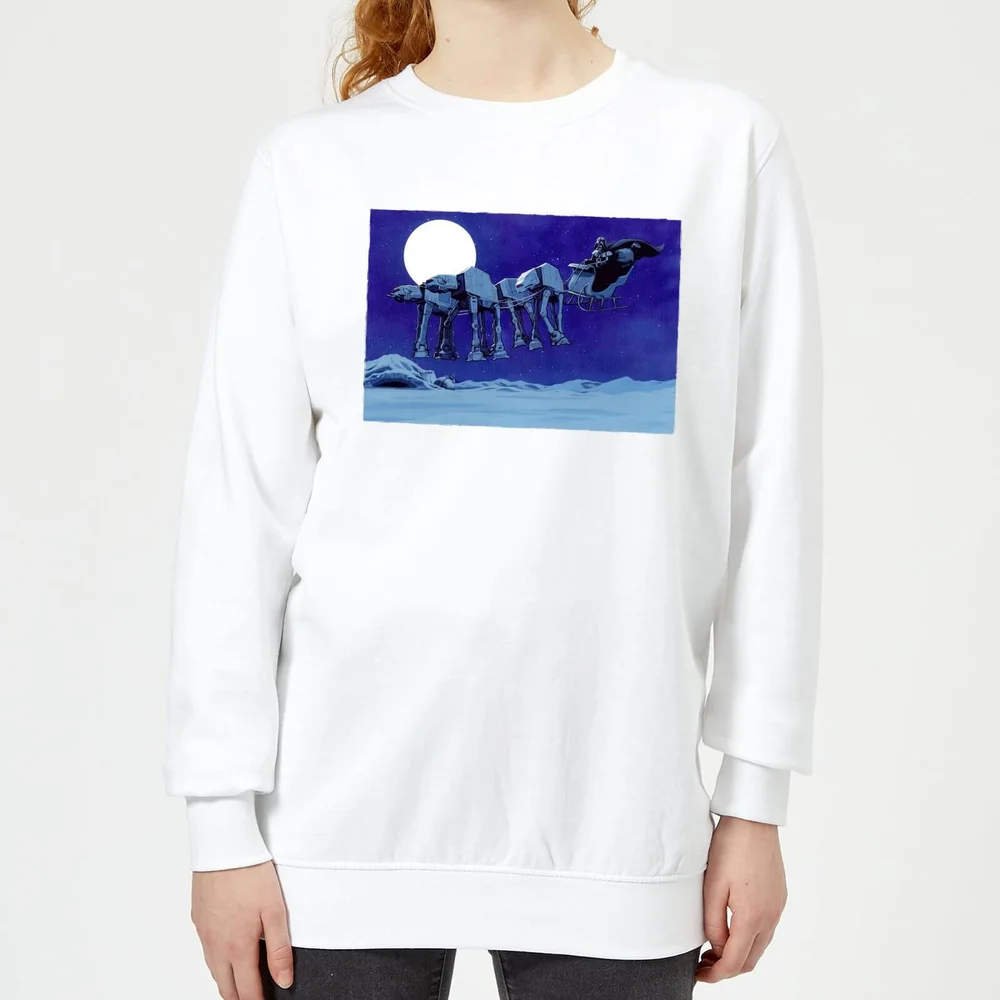 Star Wars AT-AT Darth Vader Sleigh Women's Christmas Jumper - White - XS Afbeelding 1