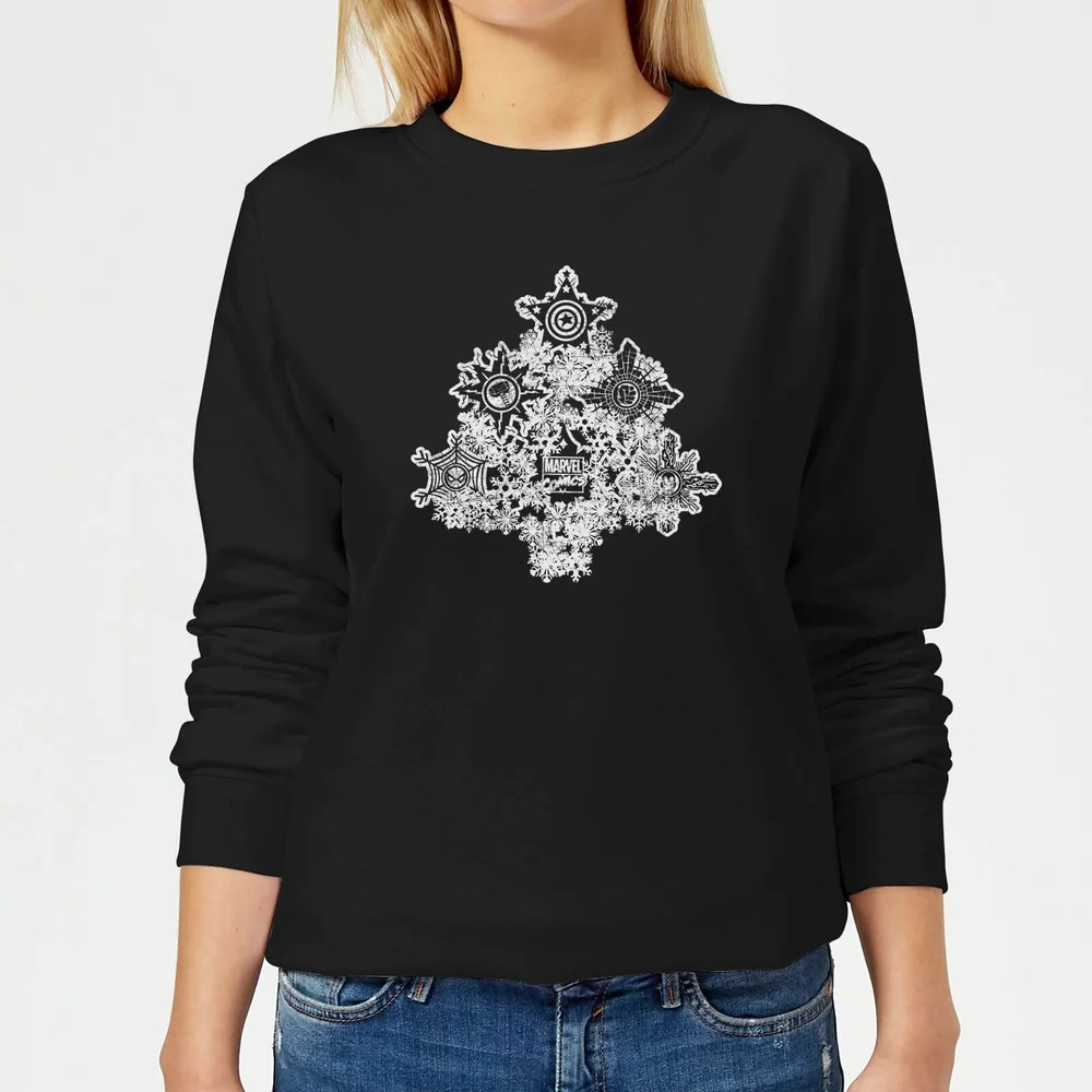 Marvel Shields Snowflakes dames Christmas trui - Zwart - XS Afbeelding 1