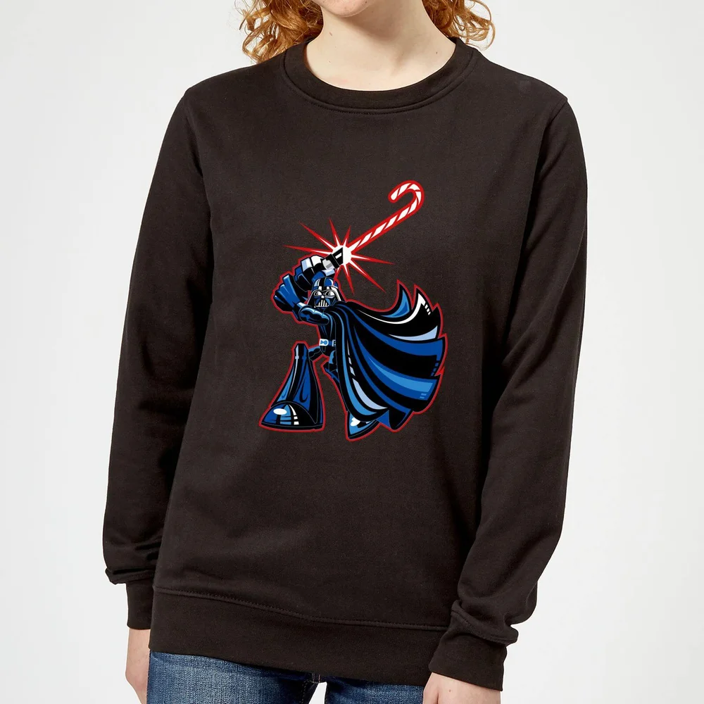 Star Wars Candy Cane Darth Vader Women's Christmas Jumper - Black - XS Afbeelding 1