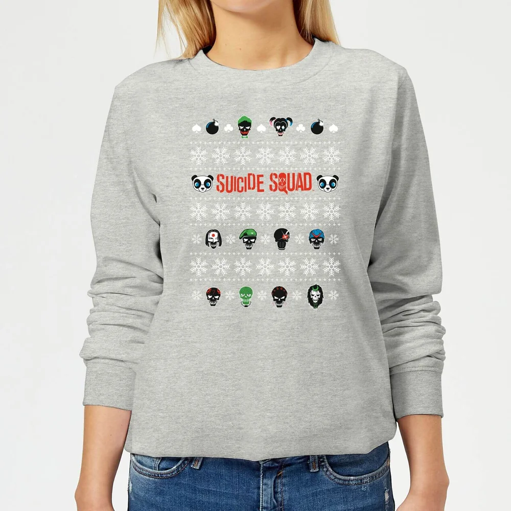 DC Suicide Squad Women's Christmas Sweatshirt - Grey - 3XL - Grijs Afbeelding 1