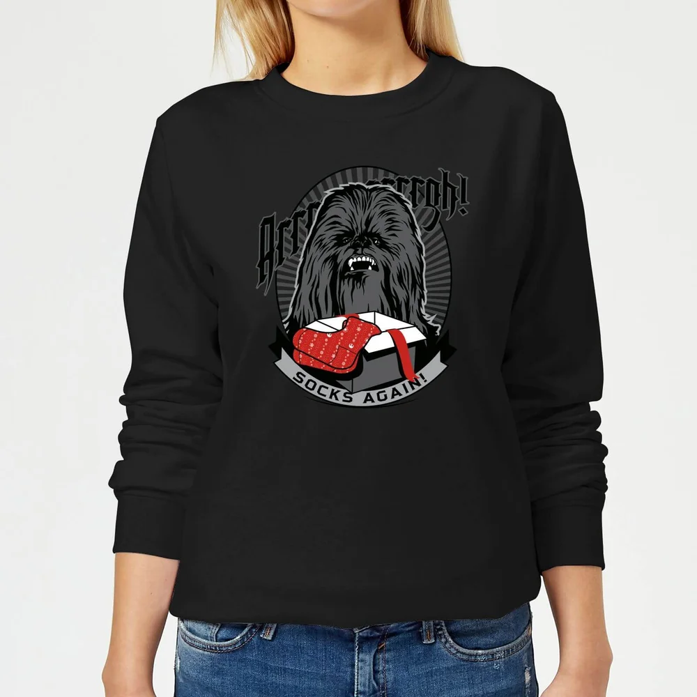 Star Wars Chewbacca Arrrrgh Socks Again Women's Christmas Jumper - Black - XS Afbeelding 1