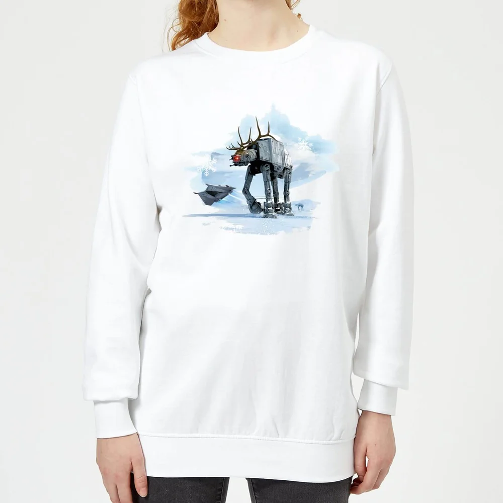 Star Wars AT-AT Reindeer Women's Christmas Jumper - White - XS Afbeelding 1