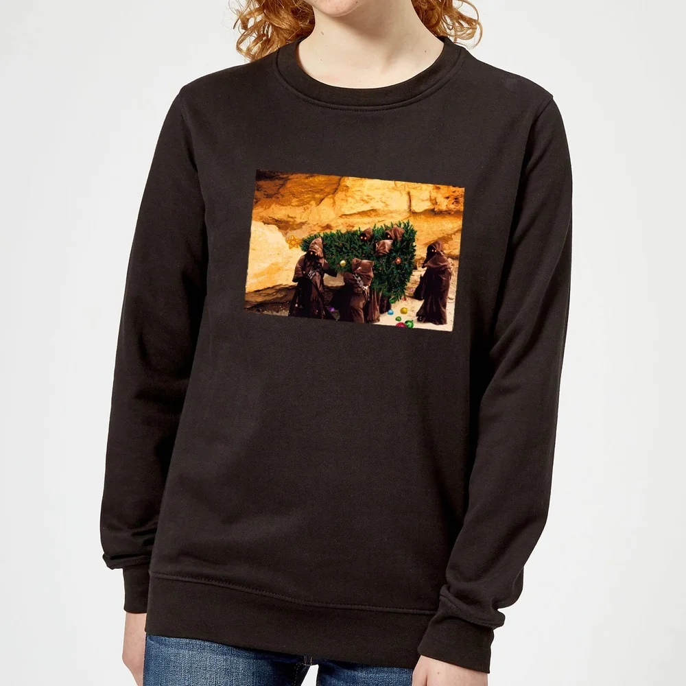 Star Wars Jawas Christmas Tree Women's Christmas Jumper - Black - XS Afbeelding 1