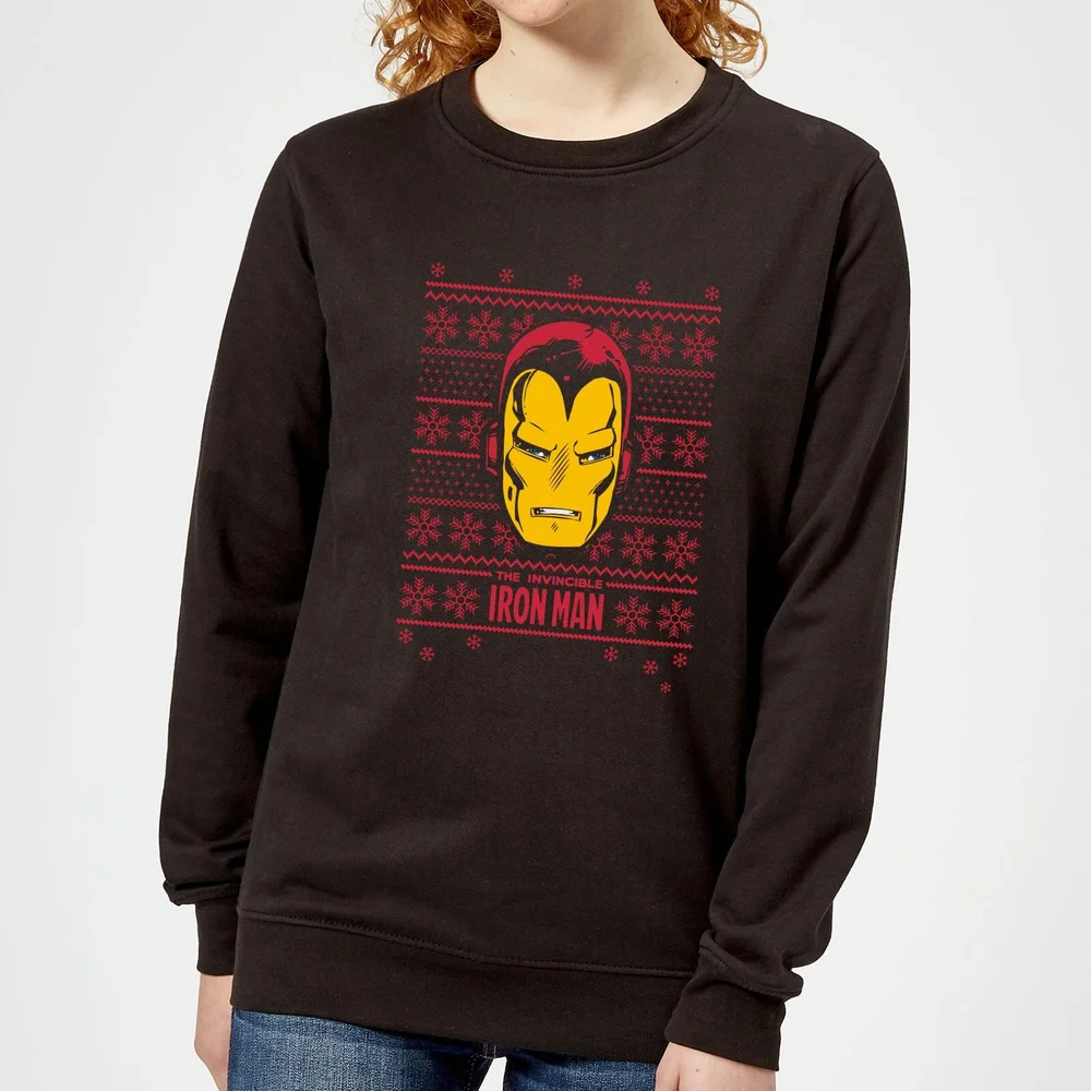 Marvel Iron Man Face dames Christmas trui - Zwart - XS Afbeelding 1